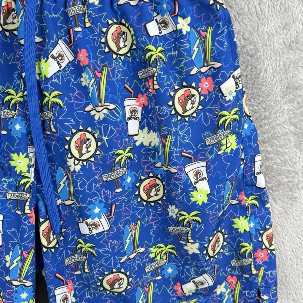Bucees Tropical Palm Trees Surf‎ Beach Resort Graphic Mens M Swimwear Pool